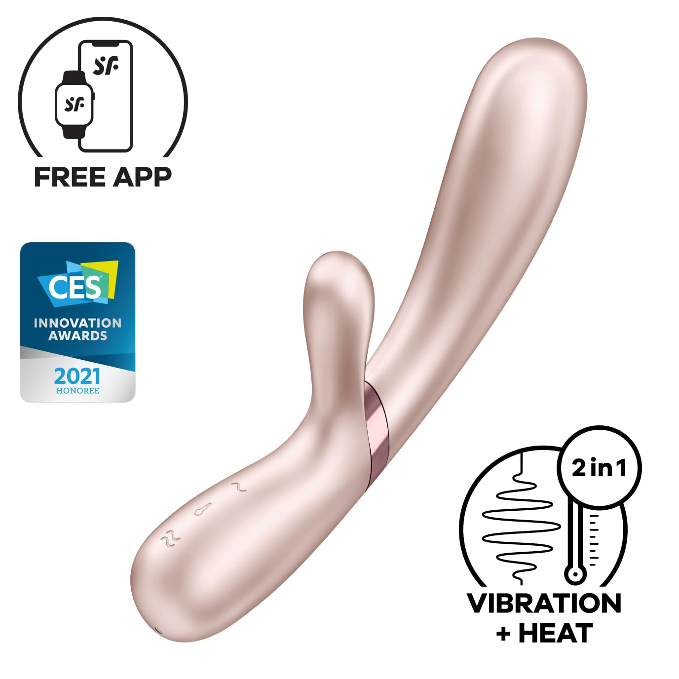 Satisfyer Hot Lover Connect App Vibrador Conejo | Bluetooth & App Juguete Sexual | Impermeable (IPX7) | Estimulador Recargable para Mujer | Silicona Amigable con la Piel | Juguete Sexual Femenino