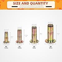 Vista 2 de Tanstic Kit de 34 tuercas remachadoras de agarre múltiple con estuche de almacenamiento, M4 M5 M6 M8 tuerca remachadora de acero al carbono chapada