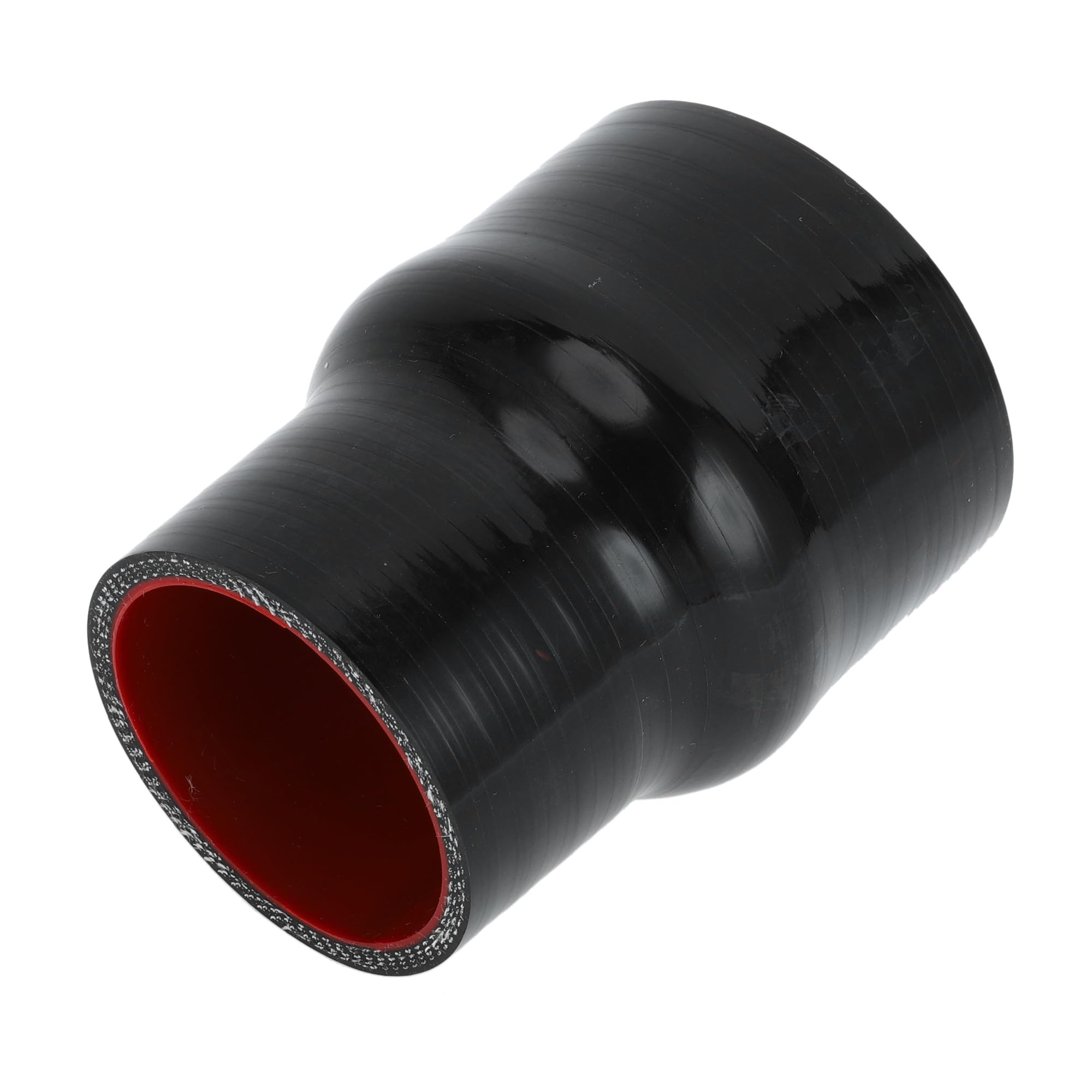 X AUTOHAUX Tubo Silicone Gomito 45° 57mm Con Morsetti - Nero/Rosso Per Raffreddamento Motore
