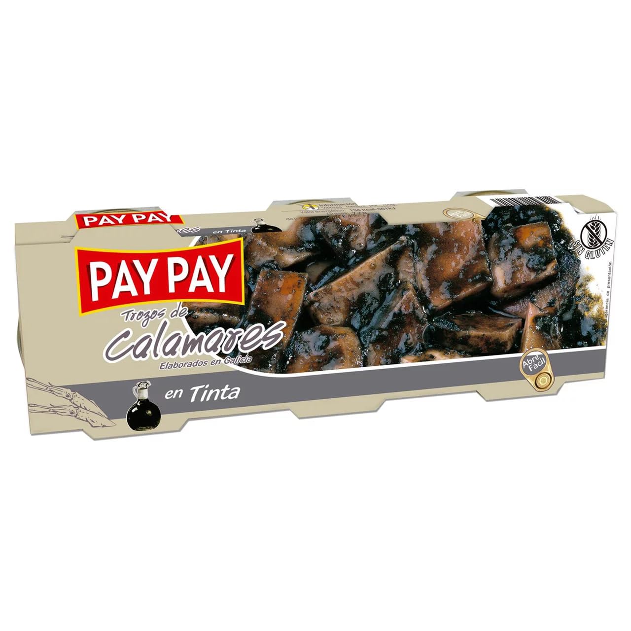 PAY PAY Tintenfischstücke in eigener Tinte 165 g 6er-Packung