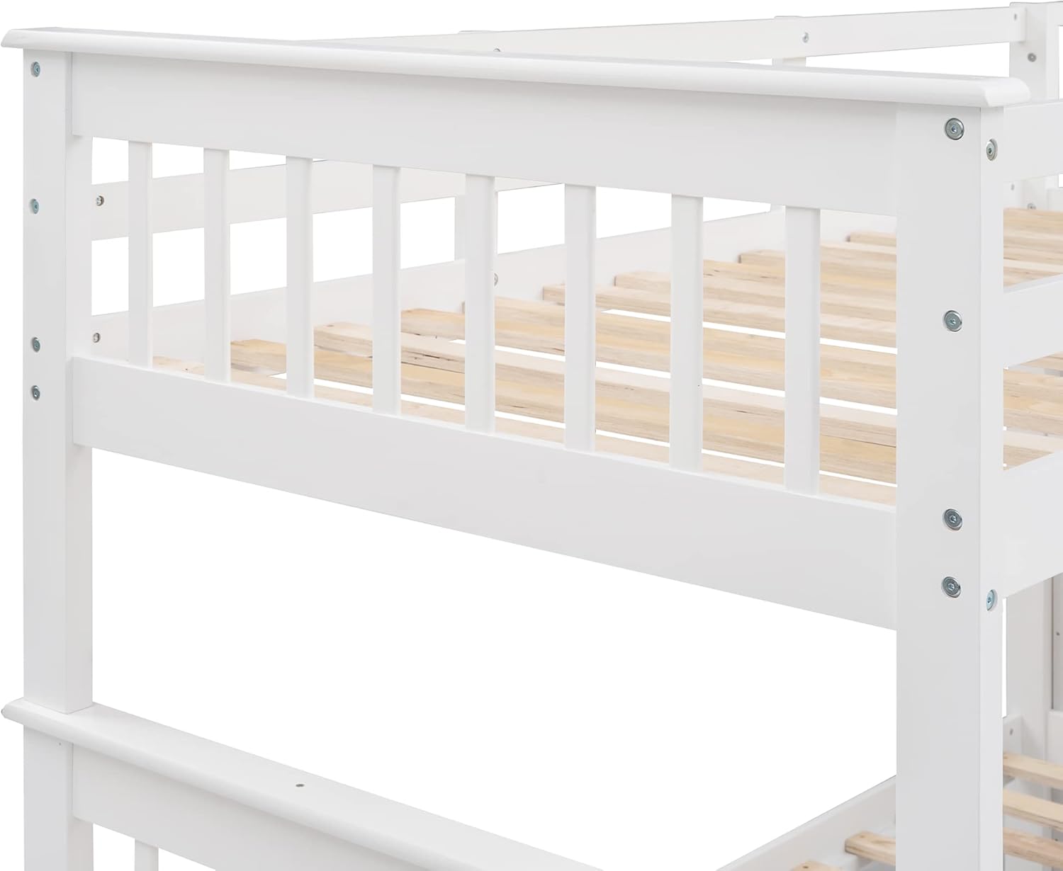 Harper & Bright Designs Twin Over Full Bunk Beds with Stairs and Storage Shelves Wood Bunk Bed Frame with Staircase Bookcase for Kids Teens Adult, Detachable Stairway Bunkbed for Boys Girls, White
