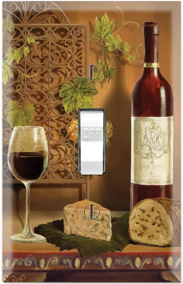 Graphics Wallplates - Fine Wine Painting - Single Toggle Wall Plate Cover