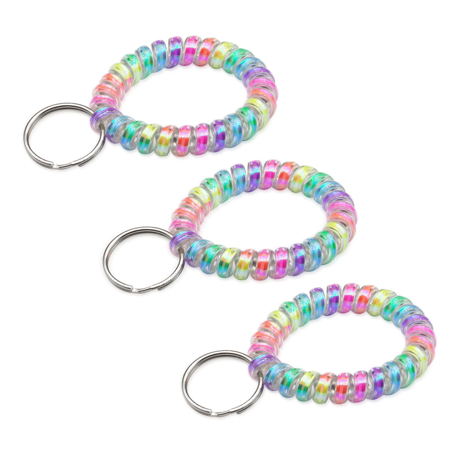 TENOC Spiral Coil Keychain, Anti-lost Key Chain Holder Lanyard Cord for Sauna Outdoor Sports and Gym Pool