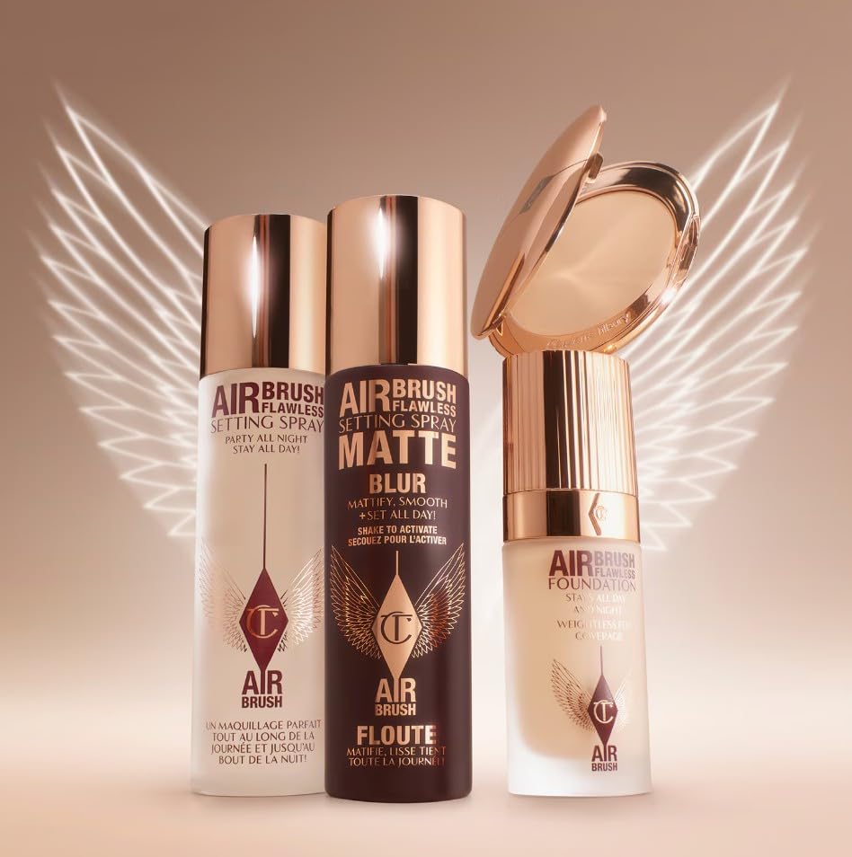 Charlotte Tilbury ORIGINAL | Spray Airbrush Flawless Setting | by BELLA (SETTING SPRAY 200 MILILITROS, TAMAÑO XL 1 unidad)