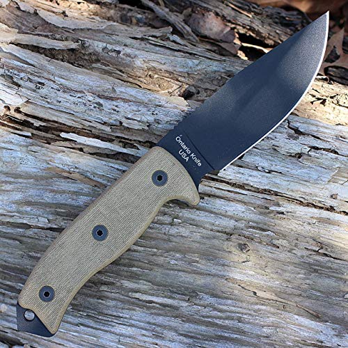 Ontario Knife Company 8667 Rat-5, borda lisa com bainha de nylon preta, tamanho único