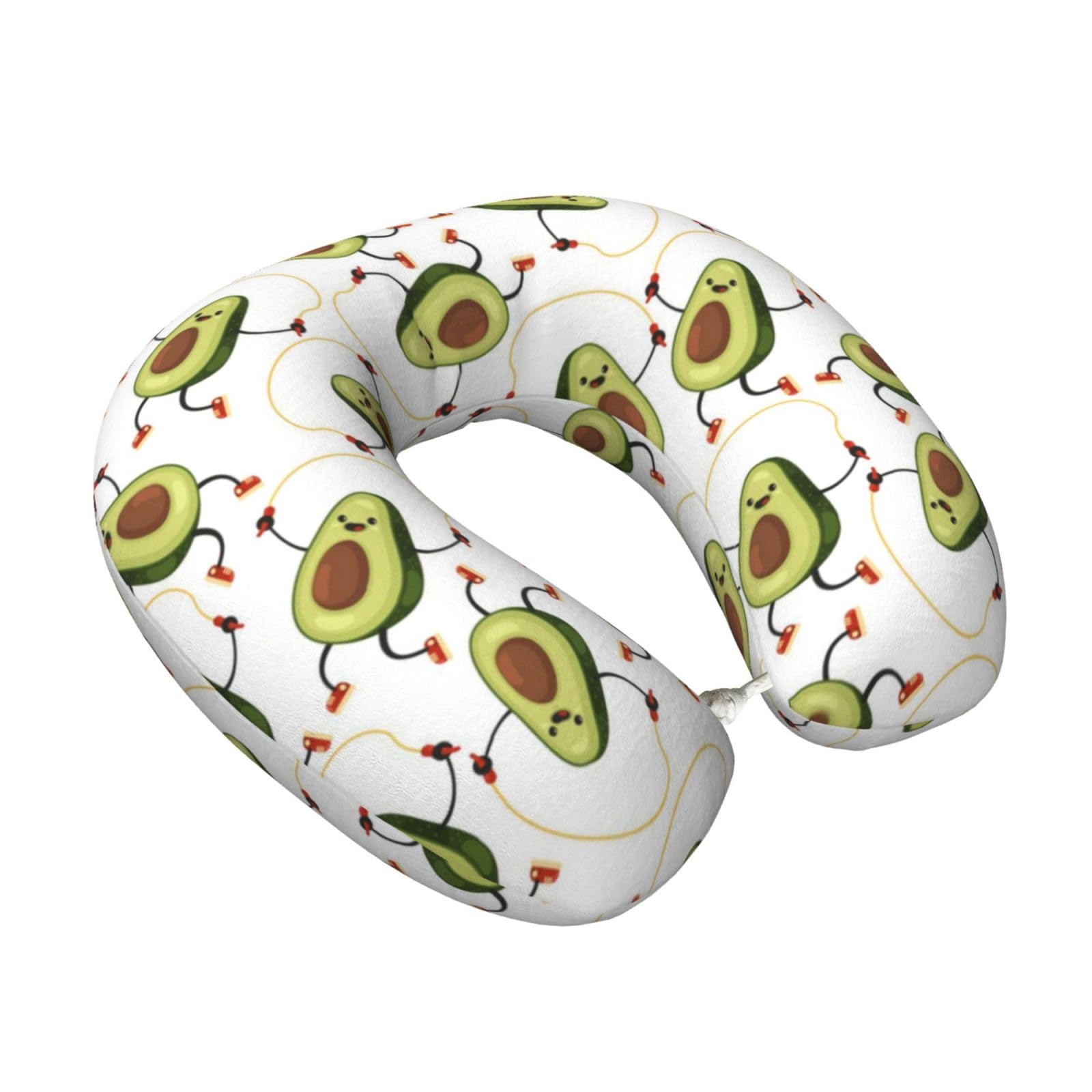 LKYMOH Cute Avocados, Travel Neck Pillow U-Shaped Memory Neck Support Soft Comfortable With Washable Cover For Airplane Car Traveling and Office