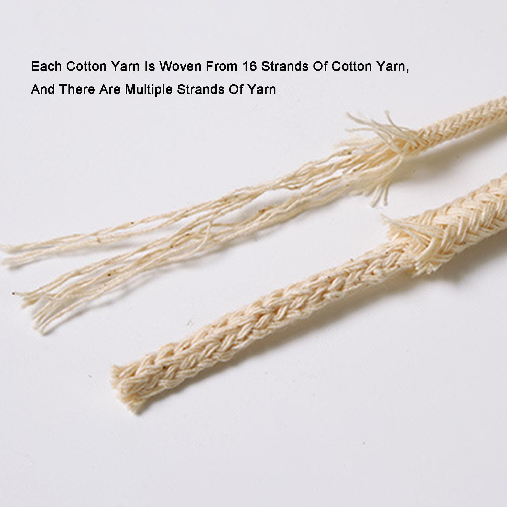 3 Paquetes de Cuerda de macramé de 3/4/5/6 mm, cordón de macramé de algodón Natural, Cuerda de algodón hilada con núcleo Suave Trenzado de 16 hebras para Colgar en la Pared,Beige-6mm~300m