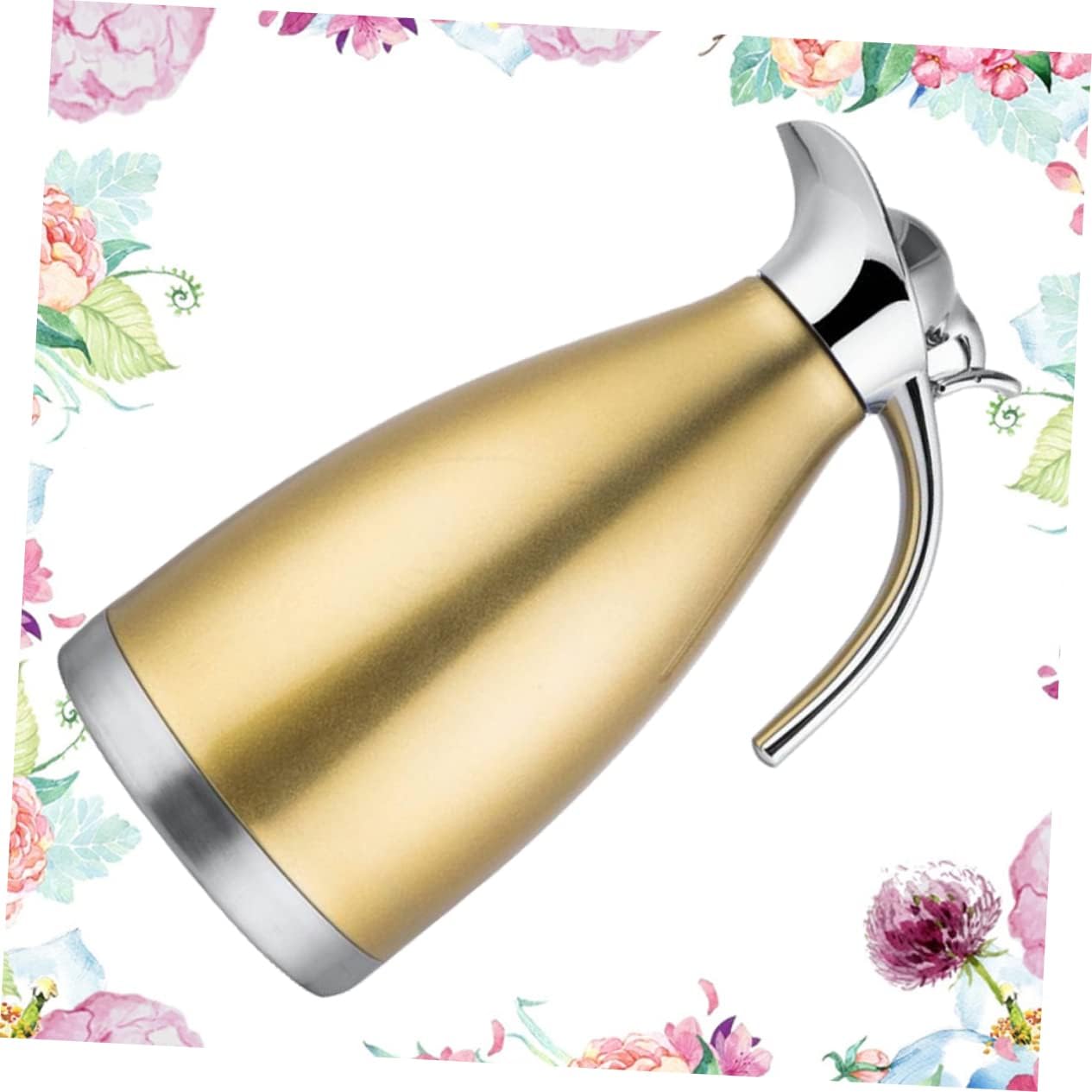 Stylish Thermal Jug 2L Lid Insulated Stainless Steel Vacuum Pot for Hot/Cold Coffee Tea and Water for Home Office and Travel