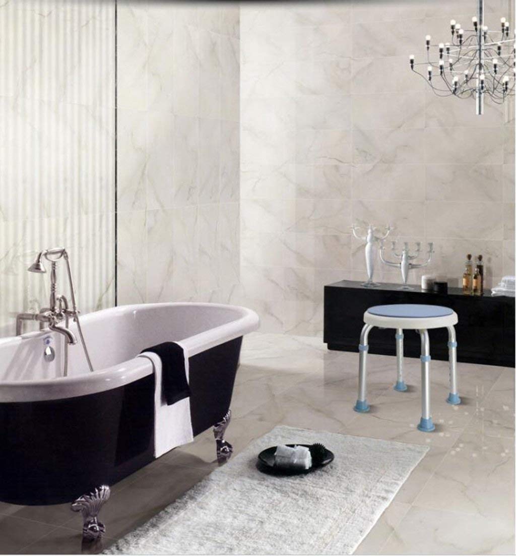 Taburete giratorio para bañera, asiento de ducha para ancianos con aleación de aluminio, taburete de baño antideslizante, reposapiés para mujeres embarazadas y silla de baño, peso de 136 kg