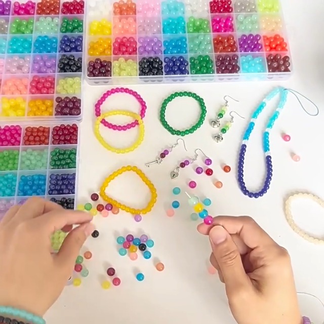 Perline Di Vetro Trasparenti Perlato 3mm - 100g (circa 3600 Pezzi) Per Gioielli Fai Da Te