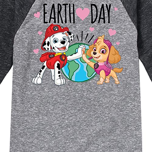 HYBRID APPAREL - Paw Patrol - Earth Day Heart - Toddler and Youth Raglan Graphic T-Shirt3
