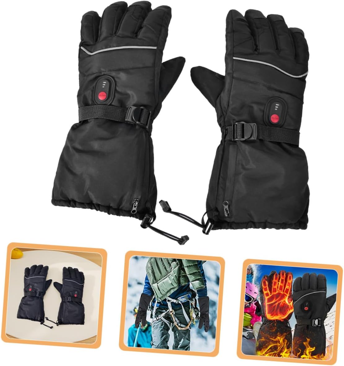 Electric Heated Ski Gloves for Men and Women Winter Gloves with Temperature Control Rechargeable Battery Powered Warmers for Outdoor Skiing Hiking Camping and Cold Weather Use