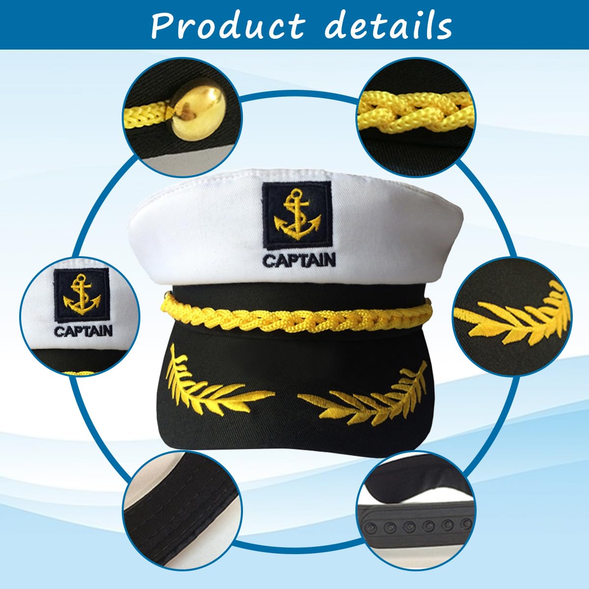 Cappotto Capitano Marina Cappello Da Capitano Marinaio Regolabile