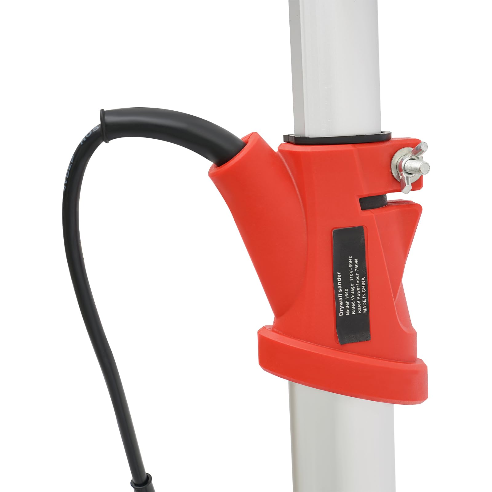 Lijadora para paneles de yeso, 800-1800 rpm, 6 velocidades, lijadora de pared ajustable, 1,2 – 2,2 m con disco de 255 mm, lazo LED, longitud, lijadora con aspiración, rojo