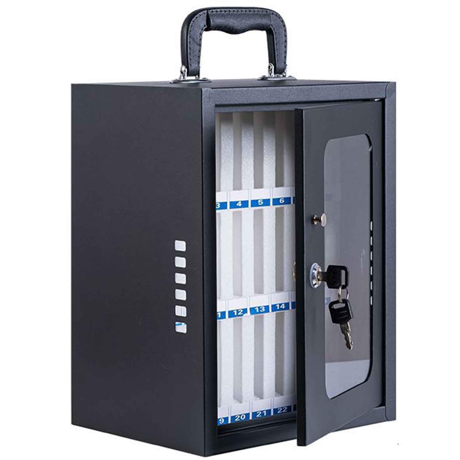 BHGFYXBS Black Steel Le Phone Sto Cabinet Wall Mounted & Portable With 48 Bit Combinat Lock Secure Staff Le Phone Locker For Offices & Schools,Black Key Lock-24-Bit,Black Key Lock-24-bit
