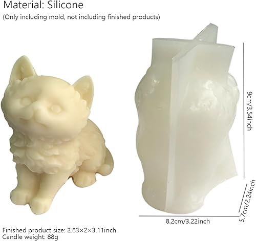 Miniatura 6 de Moldes de silicona para hacer velas, moldes de jabón de silicona para gatos, molde para hornear dulces de chocolate para boda, baby shower,