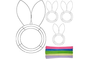 Metal Bunny Wreath Forms for Spring Easter Crafts (9.5 X 17.38 Inches, 4 Pack)