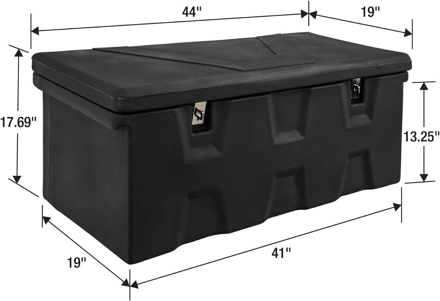 Buyers Products 1712230 Black Poly All-Purpose Storage Chest , 2.6 cu. ft., Made In The USA, Dent-Resistant Lockable Storage Box for Truck, Trailer, Dock, or Deck, High-Density Polyethylene