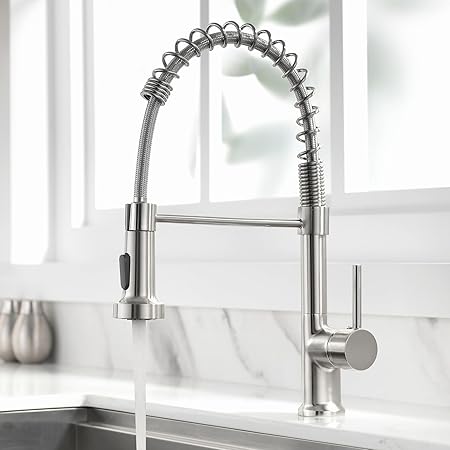 B Backline Brass Single Lever Kitchen Sink Mixer Tap/Faucet 360 Rotatable (Brushed Nickle)