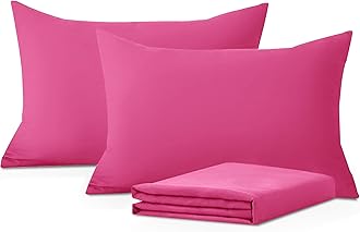 Moonlight Bedding Pillow Cases 4 Pack – Pink Pillowcases Envelope Closure Super Soft Brushed Microfiber Standard House Wife Pillow Covers, (50 X 75 CM)