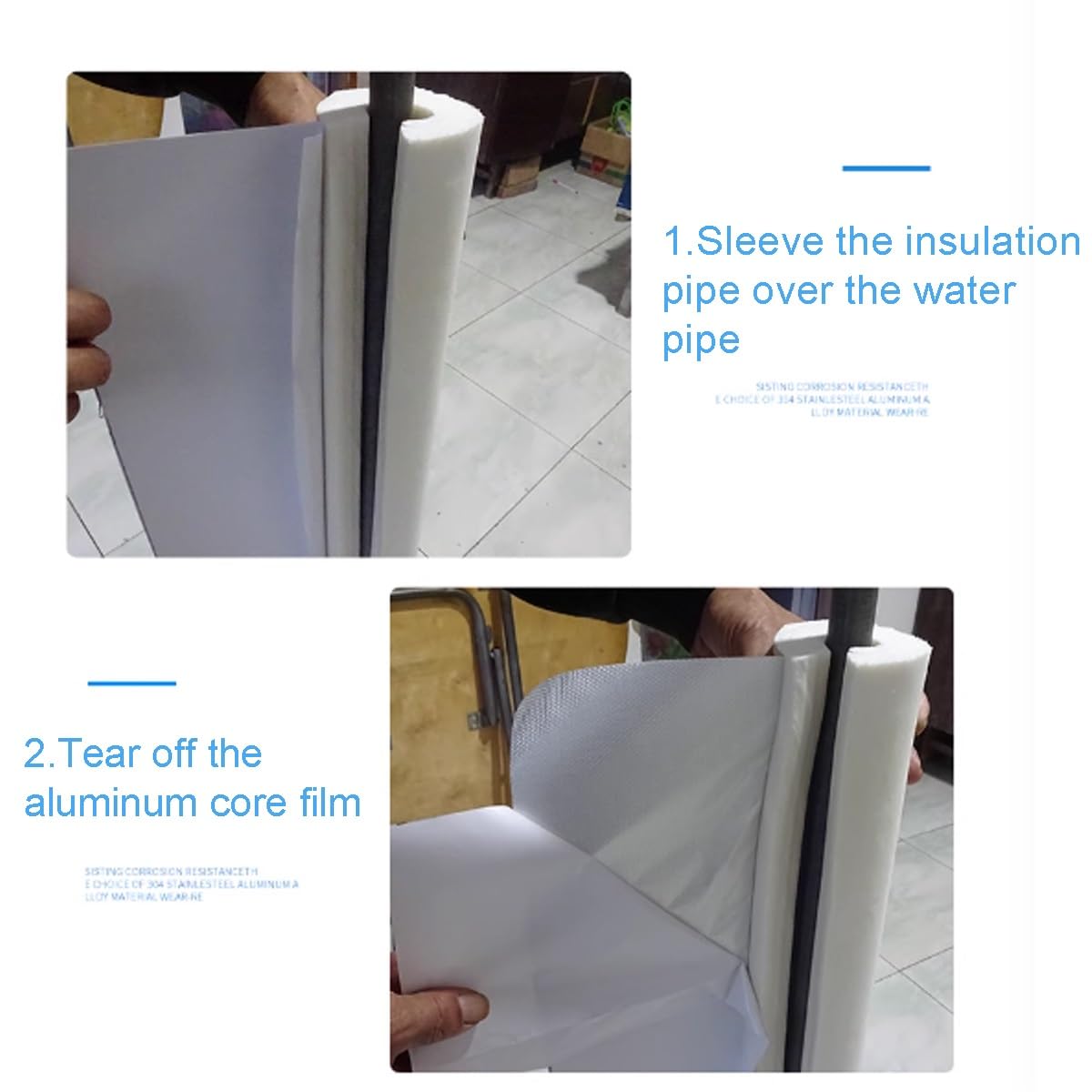 Isolante Termico Per Tubi In Lana Di Roccia Con Alluminio - Guaina Coibentante Per Tubature Esterne, Vari Diametri Da 22mm A 114mm - Foto 6