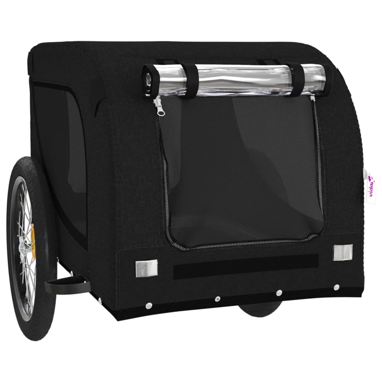 Homgoday Przyczepa rowerowa dla zwierząt czarna Oxford i żelazo, wyposażenie wózka dla psa, wózek rowerowy wózek rowerowy, wózek dla psa, transporter rowerowy model 94010
