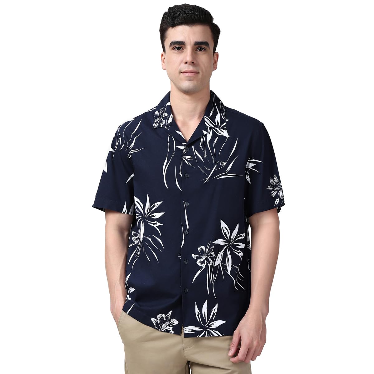 peter england Floral Printed Cotton Blend Shirt for Men | Casual Wear | Half Sleeves-picture-23
