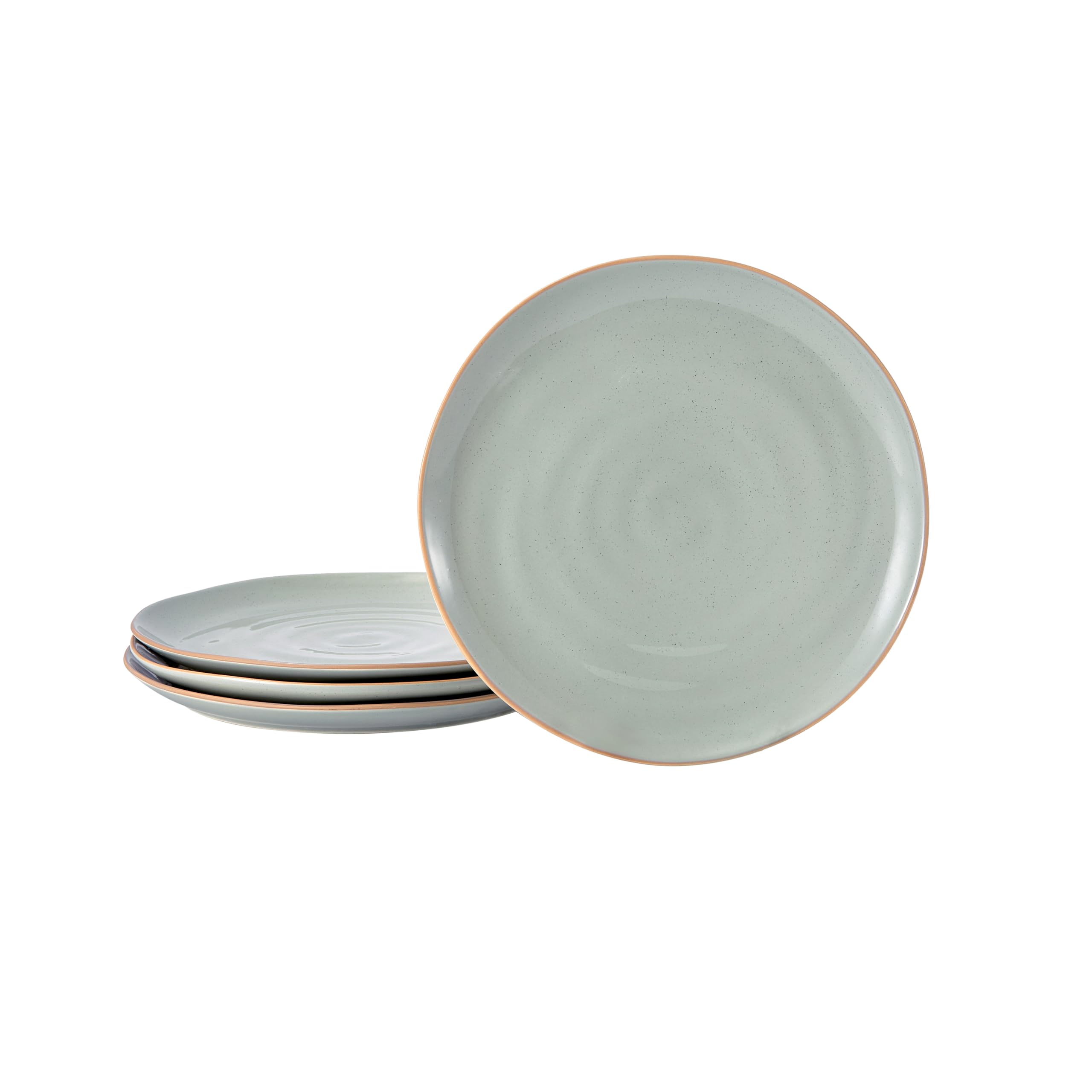 Stoneware Salad Plates Set of 4, 8.7in Stoneware Plates, Sage Green