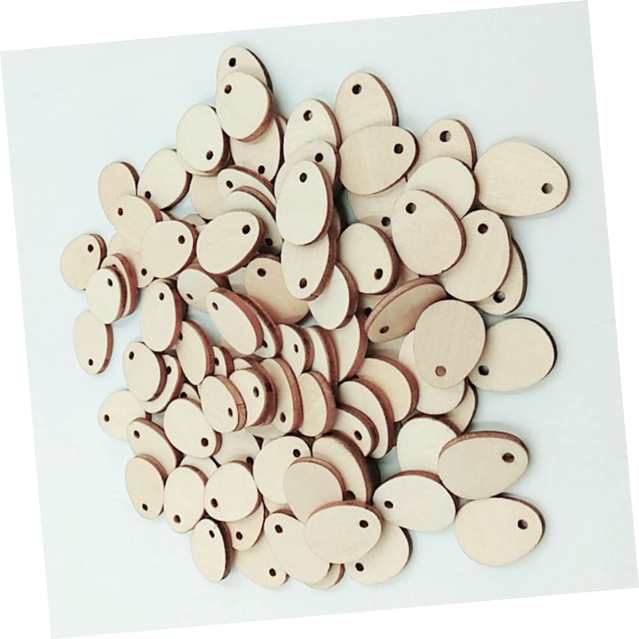 PATIKIL 100 Pack Unfinished Hexagonal Wood Pieces - 25mm Natural Wood Cutouts For Crafting - View #9
