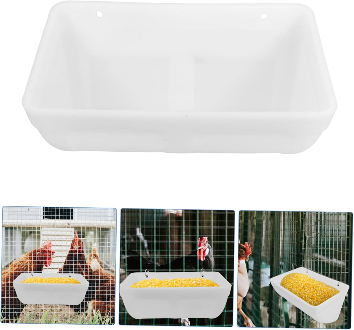 2sets Automatic Chicken Feeder Capacity Coop Feeding Container for Poultry Lightweight and Easy to Clean for Chickens and Geese