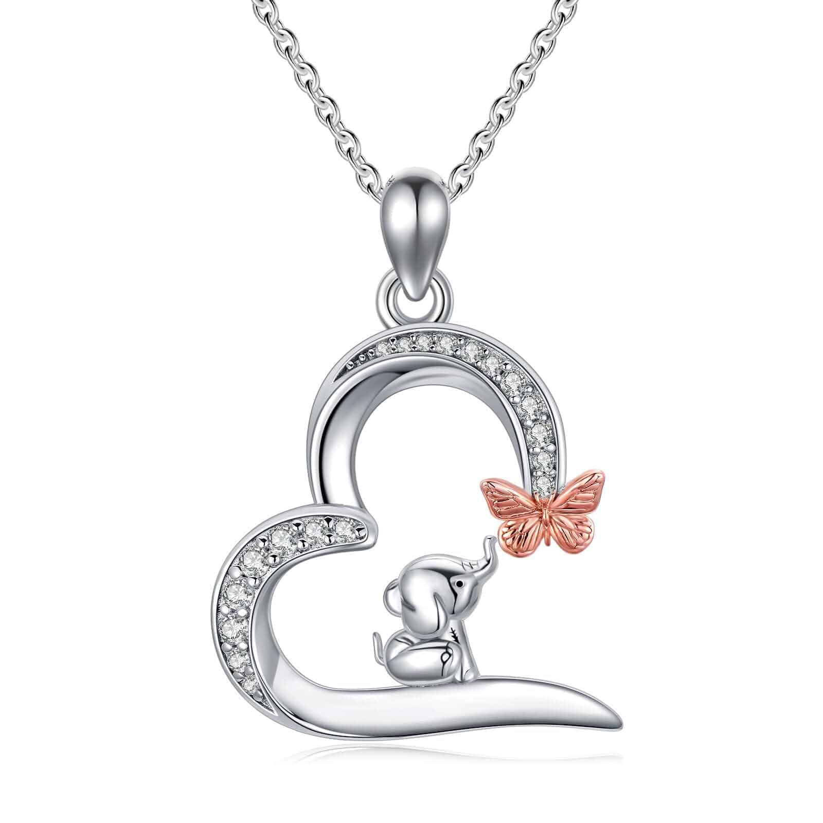 925 Sterling Silver Animal Necklace for Women, Cat/Axolotl/Butterfly/Turtle/Giraffe Pendent Necklace, Cute Animal Jewelry Gifts for Daughter Mom Sister(with Gift Box)