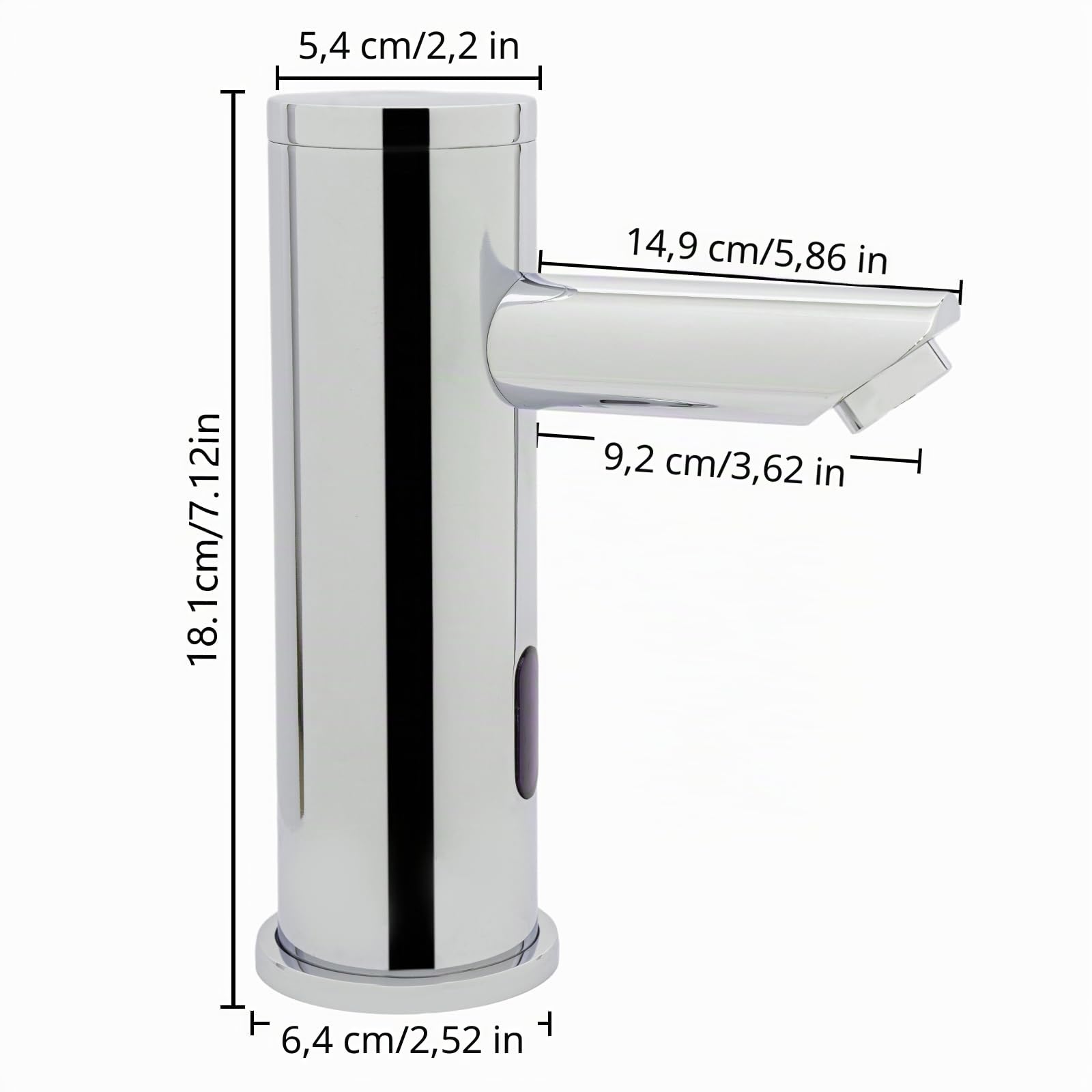 Grifo con sensor sin contacto con regulador de temperatura, grifo electrónico para cocina y baño (agua fría/caliente), grifo higiénico y de ahorro de agua en moderno diseño cromado