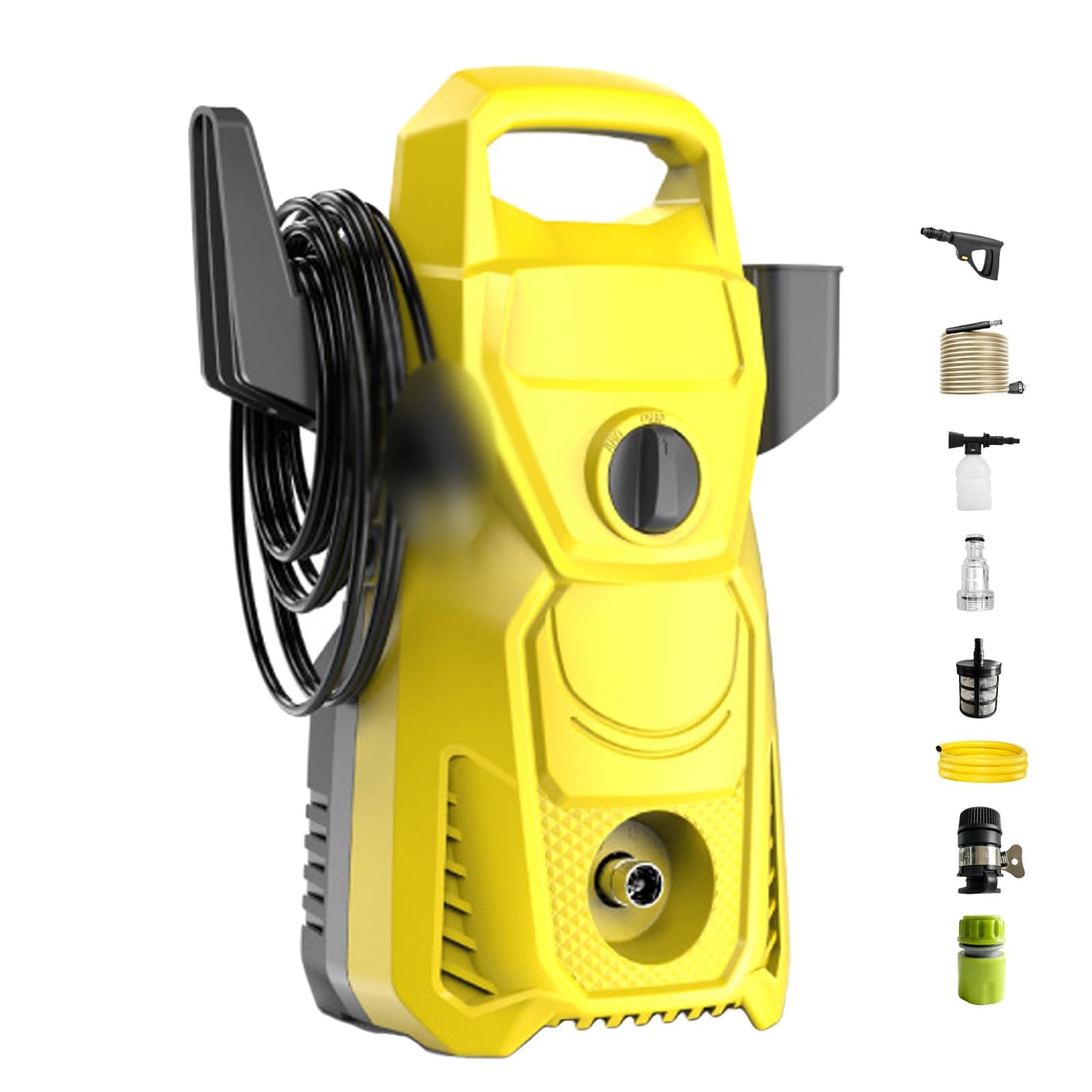 Myjka ciśnieniowa elektryczna, przenośna myjka strumieniowa, myjka ciśnieniowa elektryczna 1600 W, rura wylotowa 7 M, dysza strumieniowa elektryczna 3 w 1, myjka wysokociśnieniowa do samochodów