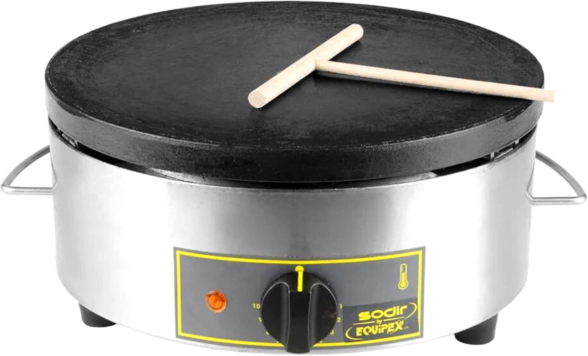 Equipex 350FE Sodir 13.75-Inch Single Crepe Maker Machine with Cast Iron Plate, 120v