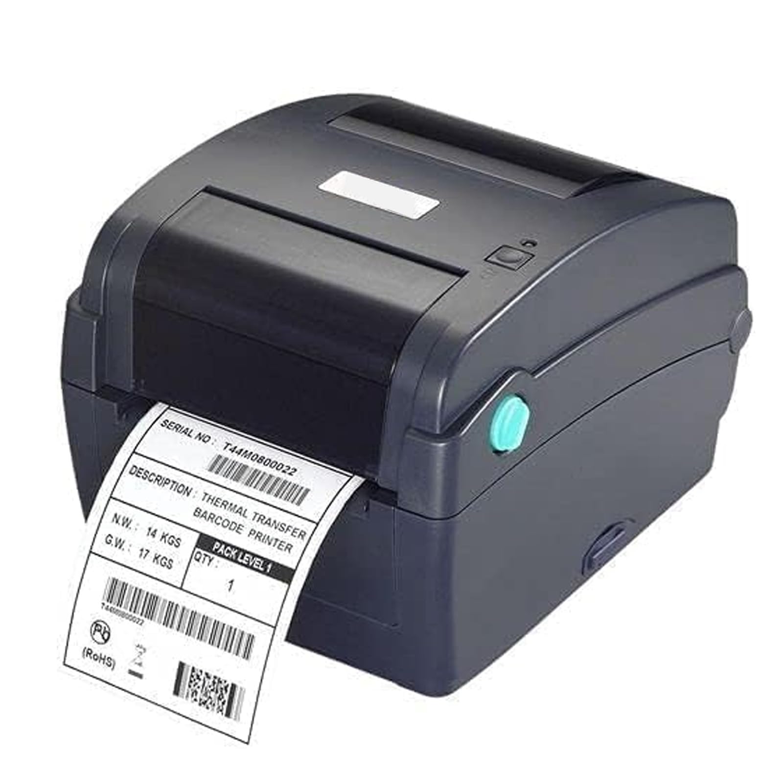 NVYAZJ Thermal Transfer Label Printer, Desktop Thermal Transfer Label Barcode Printer, 4.25", 203 dpi, USB2.0, 10.16''(L) x 7.95"(W) x 6.81"(H), Black