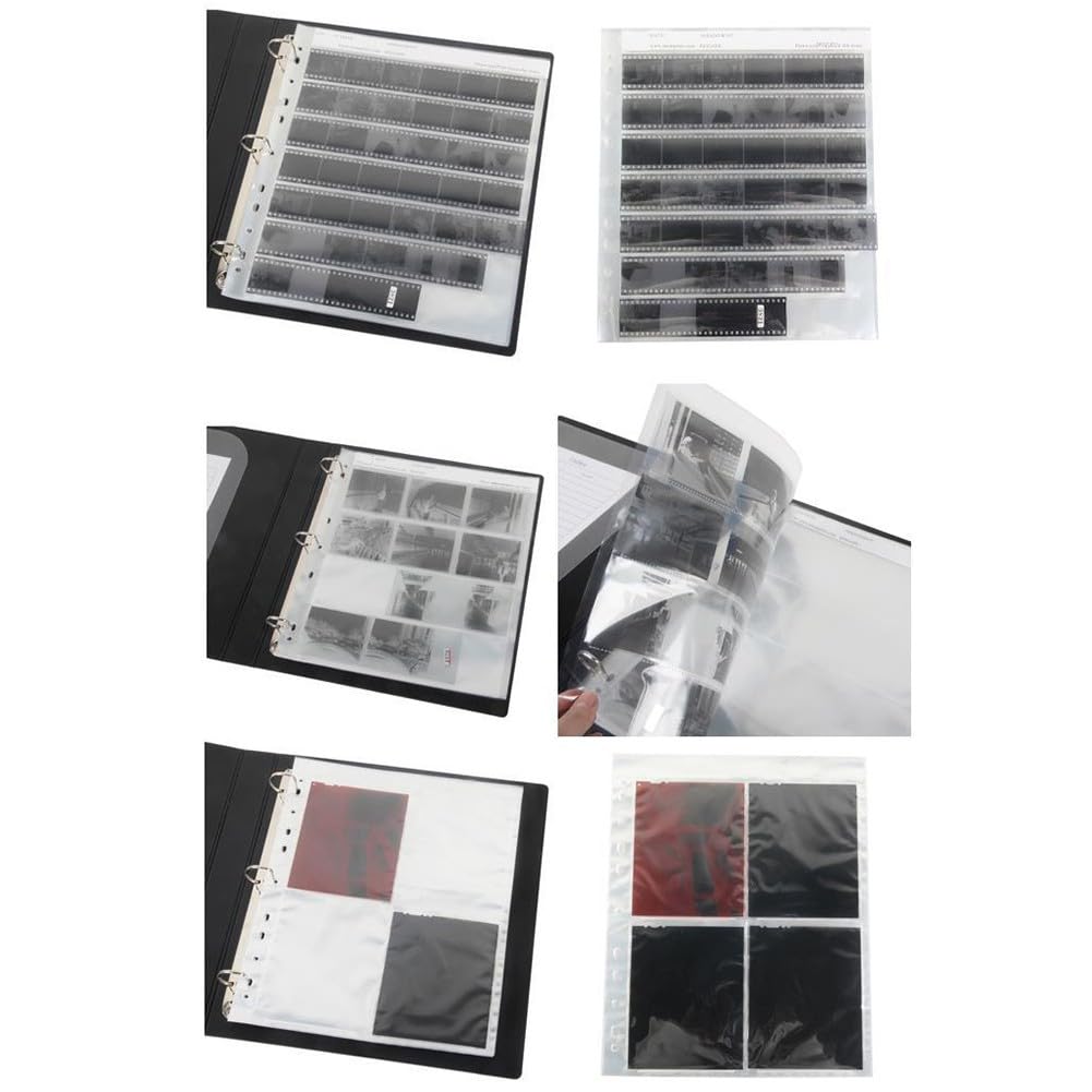 Lot de 50 pochettes de rangement négatives pour 35 mm et 120 pellicules, acide pour pages compatibles avec la plupart des classeurs (135 un paquet de 50)