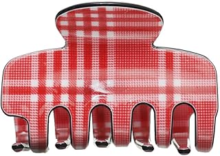 توكه مشبك بلاستيك مقاس 6 سم للنساء - احمر و ابيض