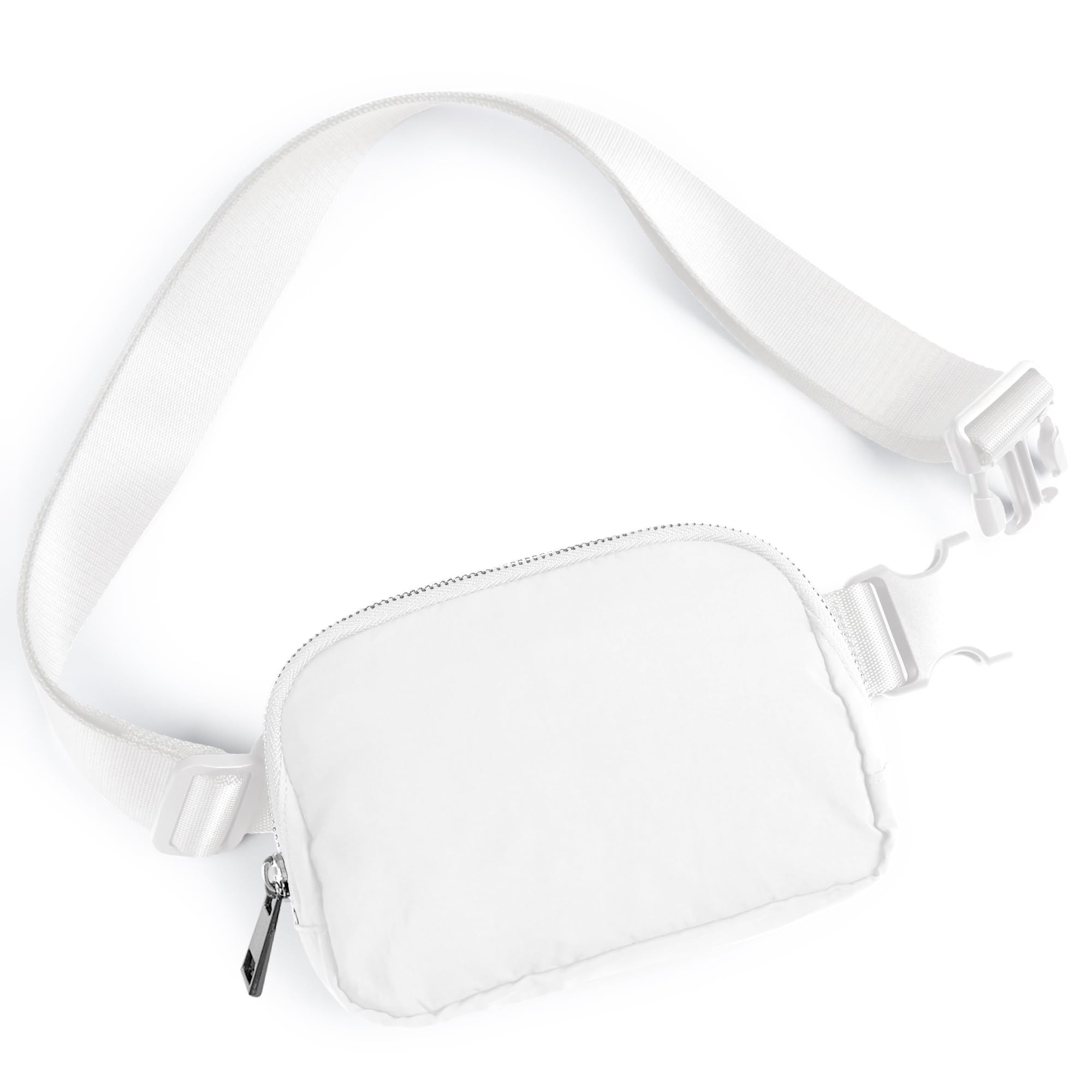 ODODOSUnisex Mini Belt Bag with Adjustable Strap Small Fanny Pack for Workout Running Traveling Hiking, White