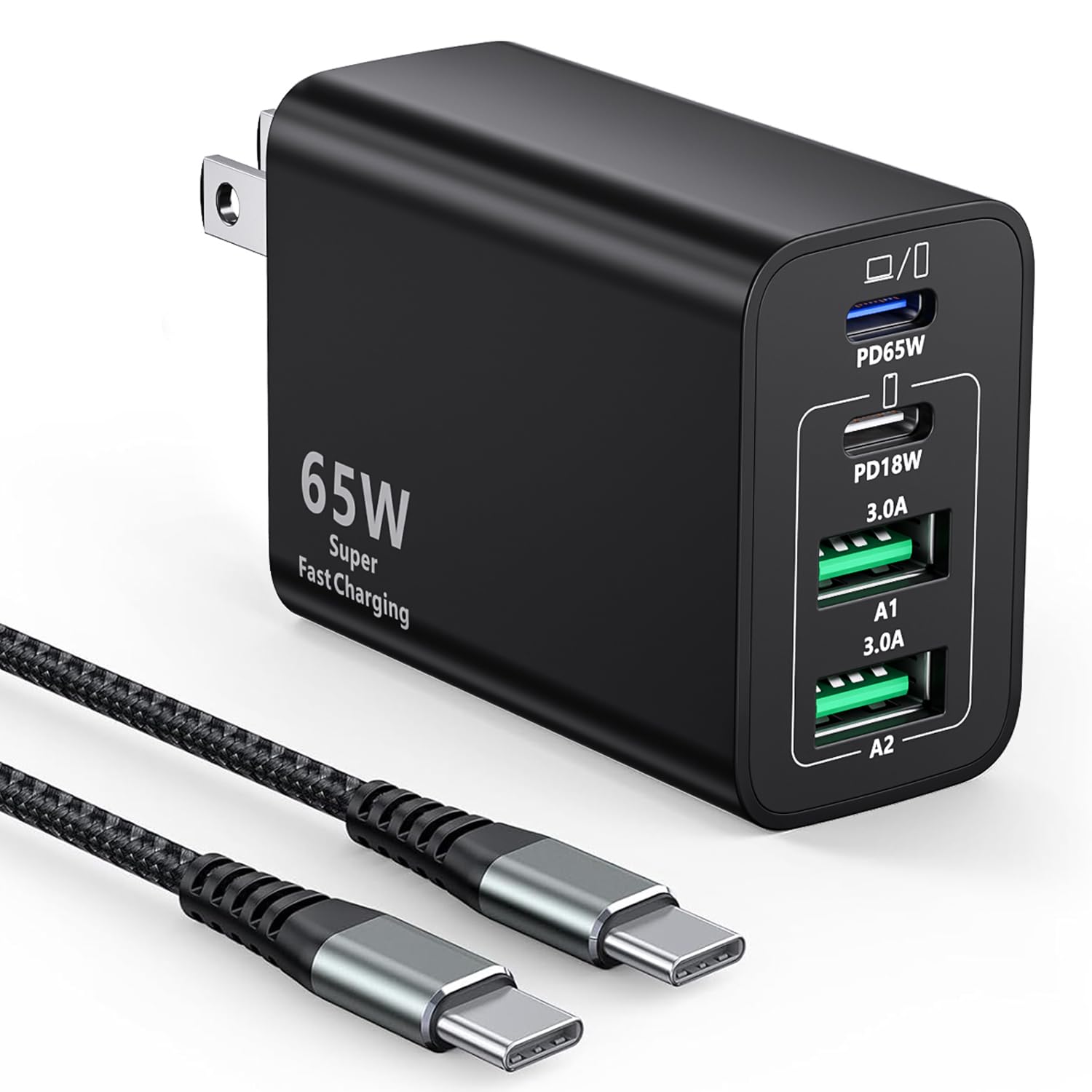 Amazon | 65W USB C充電器 タイプC GaN 急速充電器 4ポート搭載