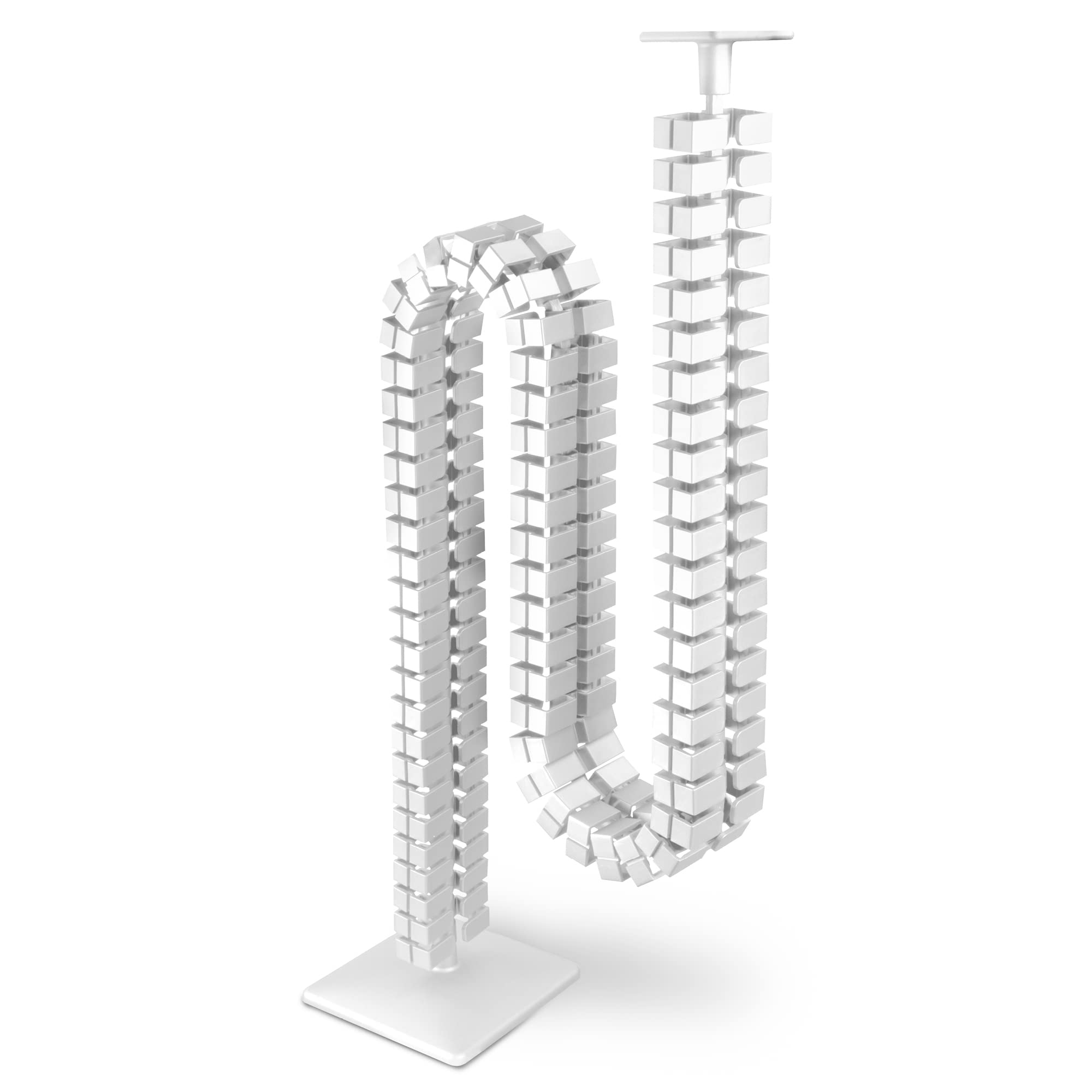 OL Oskar Lehmann Kabelführung eckig Kuba Slim Line Länge: 1260 mm Kabelschlauch Weiss für höhenverstellbare Schreibtische