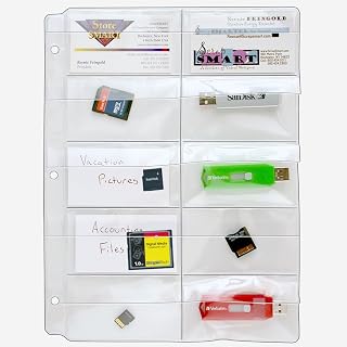 StoreSMART® - Plastic Pages - Memory (SD) Cards and Business Cards - with Flaps - for 3-Ring Binders - 25-Pack - VH308F-25