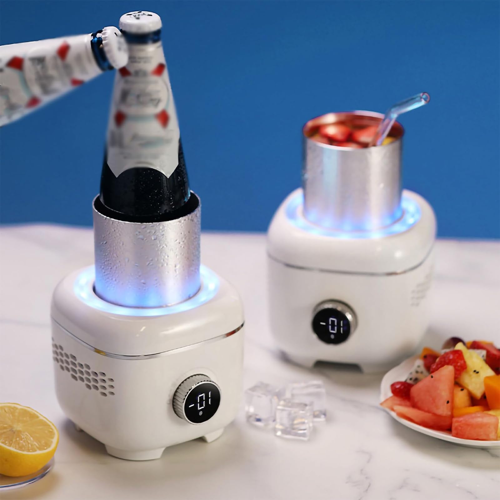 Tazza Elettrica A Raffreddamento Rapido 300ml, -1°C A 70°C Raffreddatore Di Bevande Intelligente Con Display LED E Luce, Portabevande Elettrico Per Raffreddamento/Riscaldamento Birra Caffè Vino