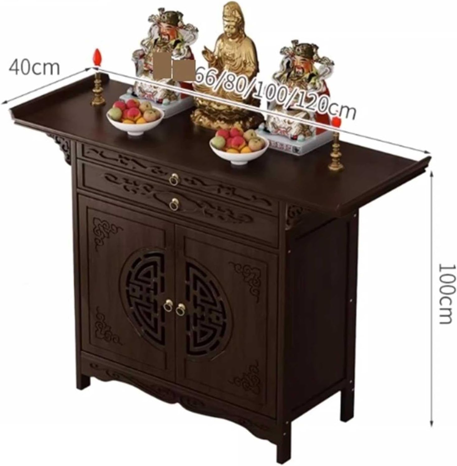 Altar Table with Storage, Personal Shrine Altar Table for Meditation,Altar Cabinet, Chinese Cabinet Pedestal Offering Table for Home Incense(120cm)