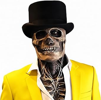 Bulex Skull Mask - Scary Full Head Skeleton Headgear - Realistic Halloween Cosplay Latex Horror Mask