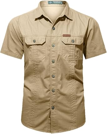 Mens Short Sleeve Tactical Shirt Quick Dry Military Cargo Work Shirts Outdoor Sun Protection Athletic Workout Hiking T Shirt