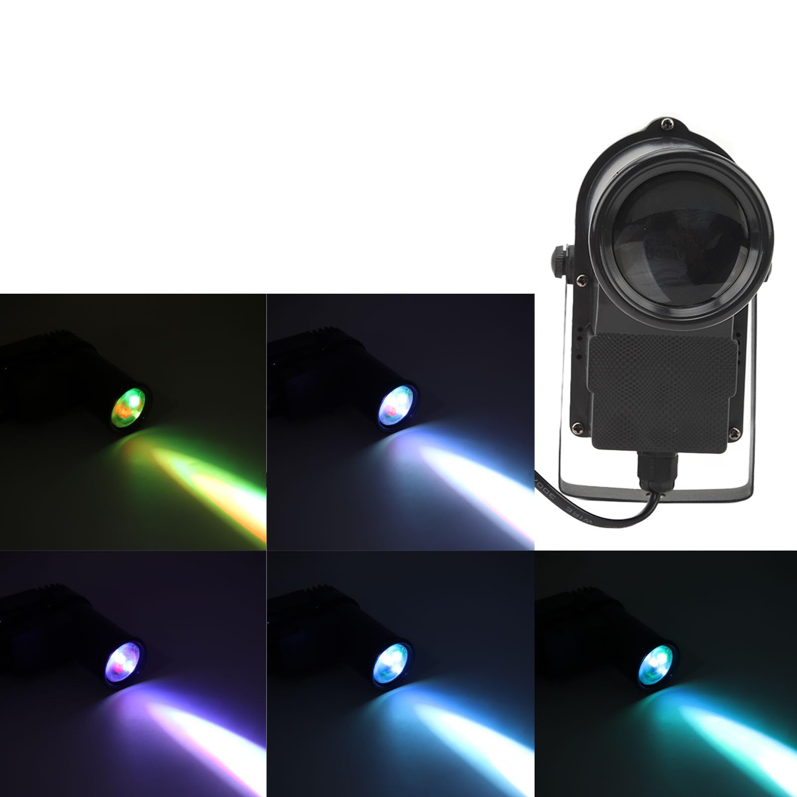 Projecteur de Boule Disco, 90-240 V 10 W RGBW LED Pinspot Light Support DMX512 Contrôle 4 en 1 Boule Disco Lumières Boule de Miroir Lumière de Scène Spot pour Fête Disco