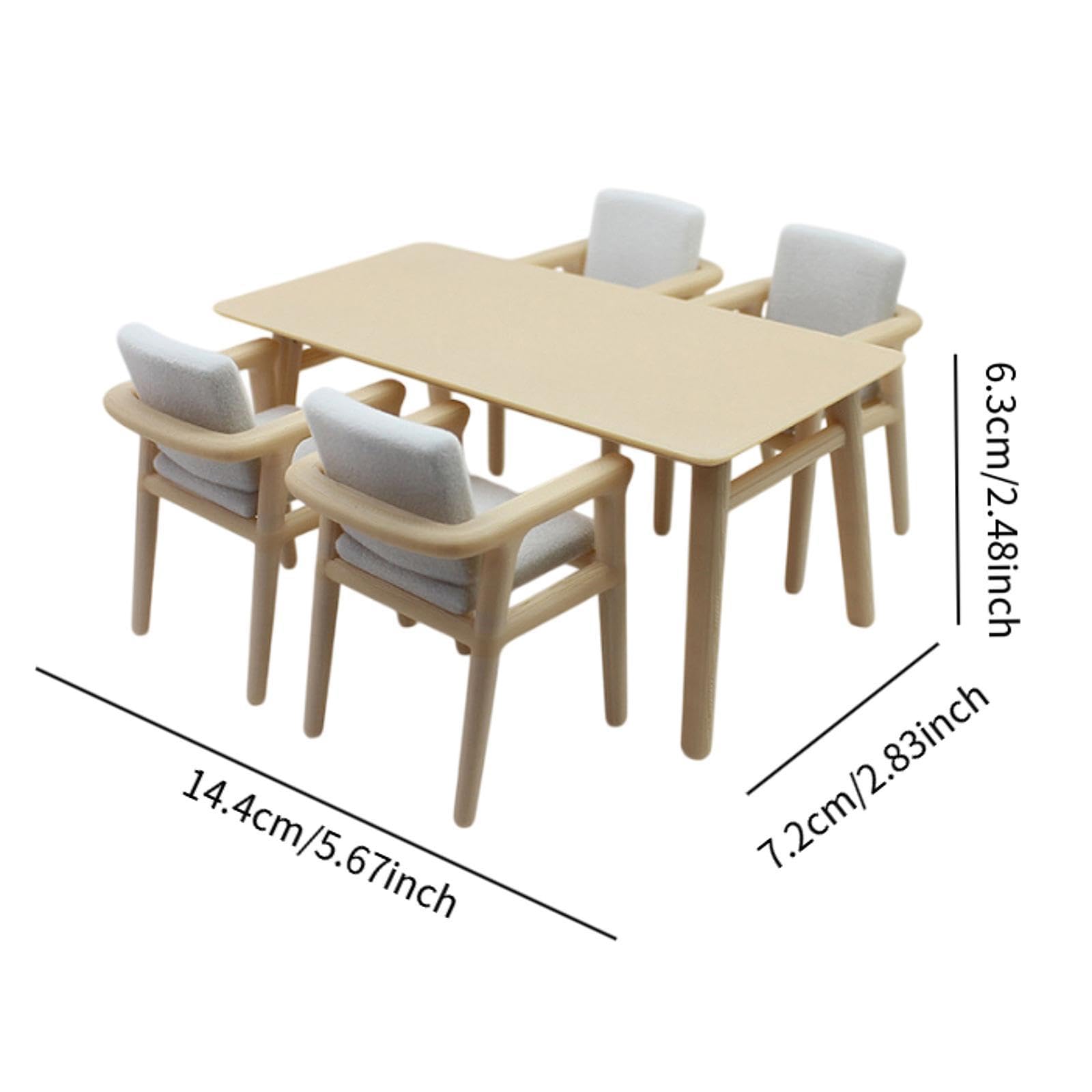 Mini Tavolo E Sedia per Casa delle Bambole, Mobili, Giocattoli per La Decorazione di Scenari, Mobili in Miniatura Realistici, Giocattoli per Il Gioco, 5,7x2,8x2,5 Pollici