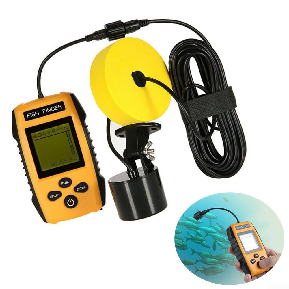 Cercatore di pesci wireless con sonar di profondità di 100 m e rilevatore subacqueo di angolo del fascio di 45 gradi per barca da pesca d'acqua dolce salata per kayak caccia sul ghiaccio sistema di
