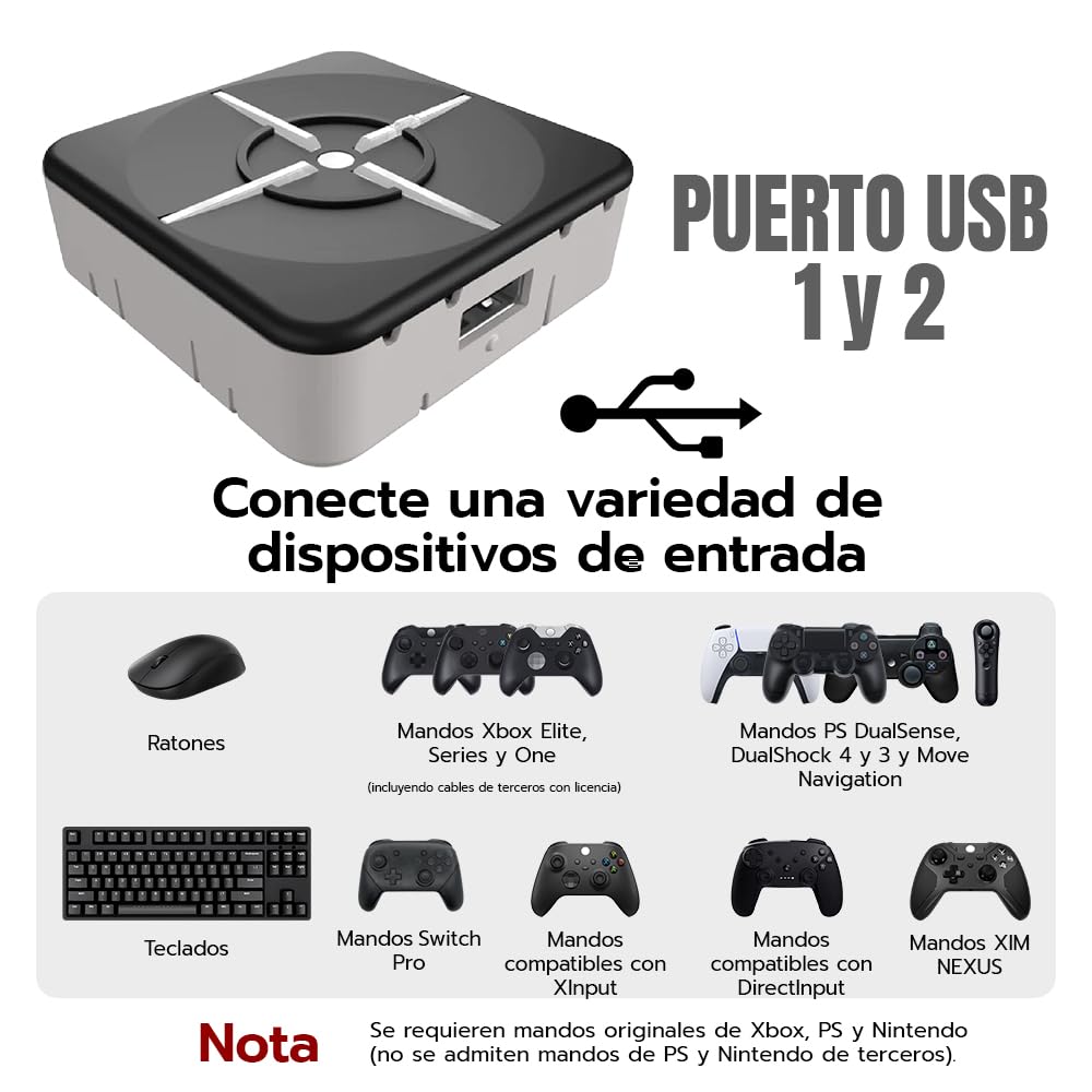 XIM Matrix Adaptador Multientrada para Teclado y Ratón, Convertidor de Puerto para PS5, Xbox Series X/S, Xbox One, PS4 y PC