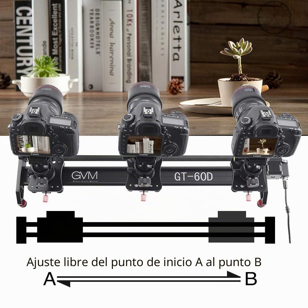 GVM - Slider de cámara de 60 cm motorizado de aleación de aluminio para cámara DSLR, fotografía, vídeo y producción de películas